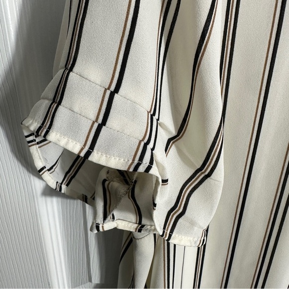 DR2 semi-sheer short sleeved tunic, size XL, polyester, stripe, office - Picture 4 of 11